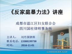 反家庭暴力知识讲座